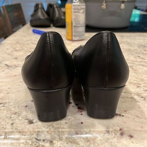 Life Stride Simply Comfort Black Faux Leather Get Up Low Wedge Slip On Shoes 9.5 - Picture 6 of 8